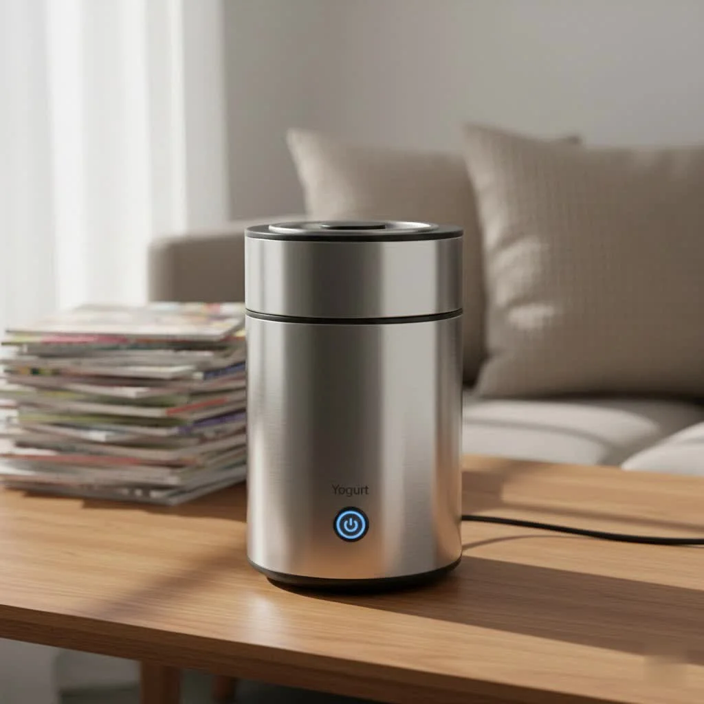 Home yogurt maker on a kitchen counter