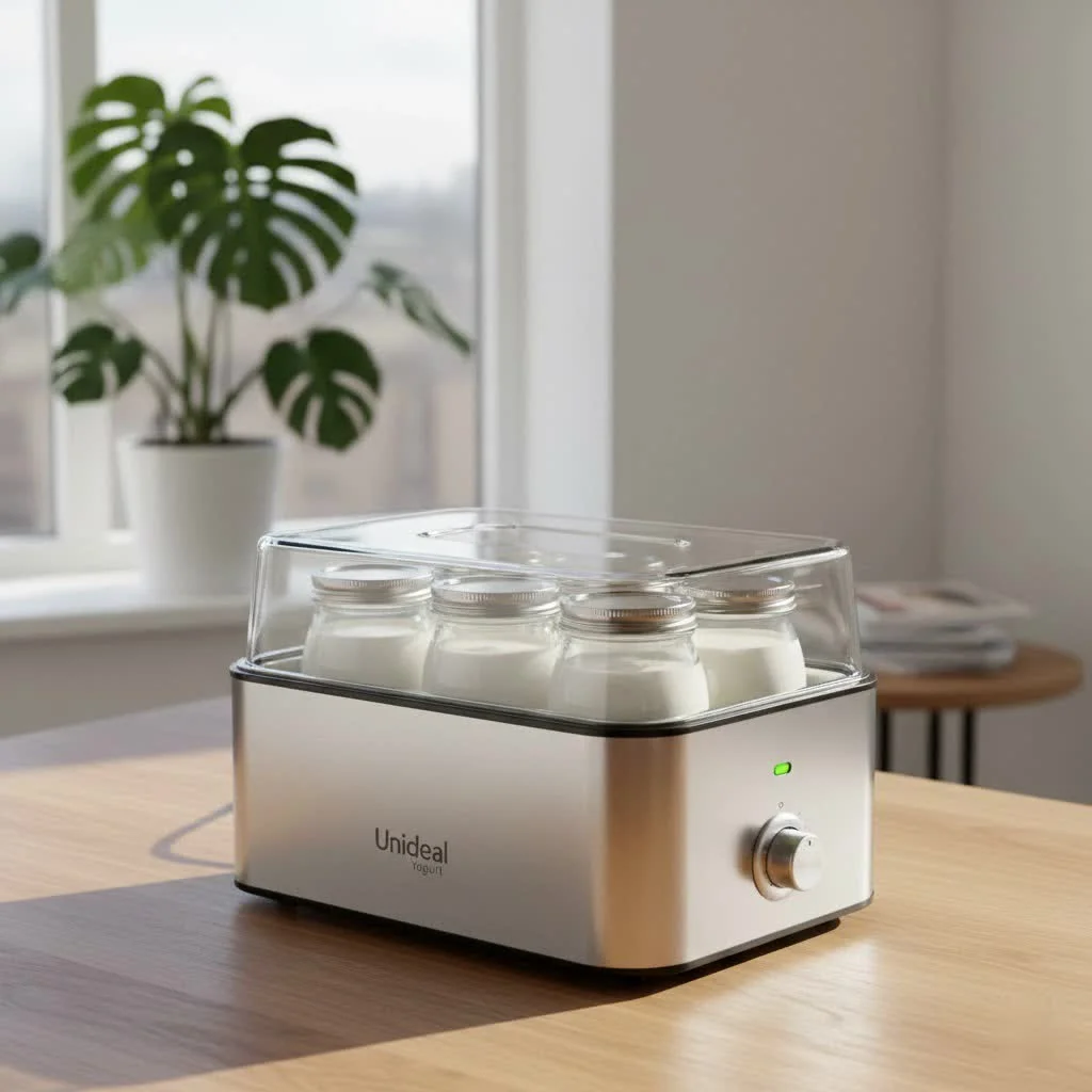 Cuisinart Pure Indulgence 2-Quart Frozen Dessert Maker on a kitchen counter